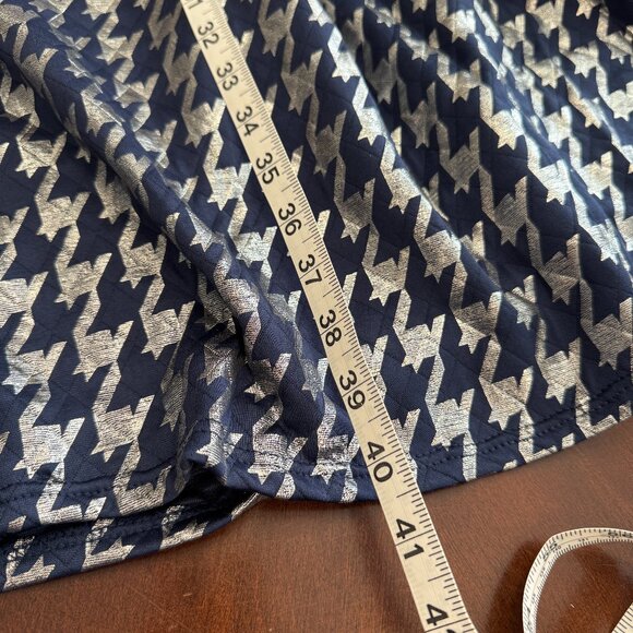 LuLaRoe Amelia Dress Elegant Collection Navy Silver NEW with tags size L - Picture 10 of 15